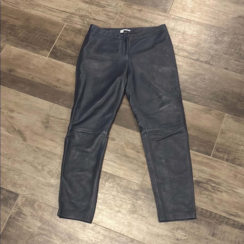 Halogen Navy Leather Pants